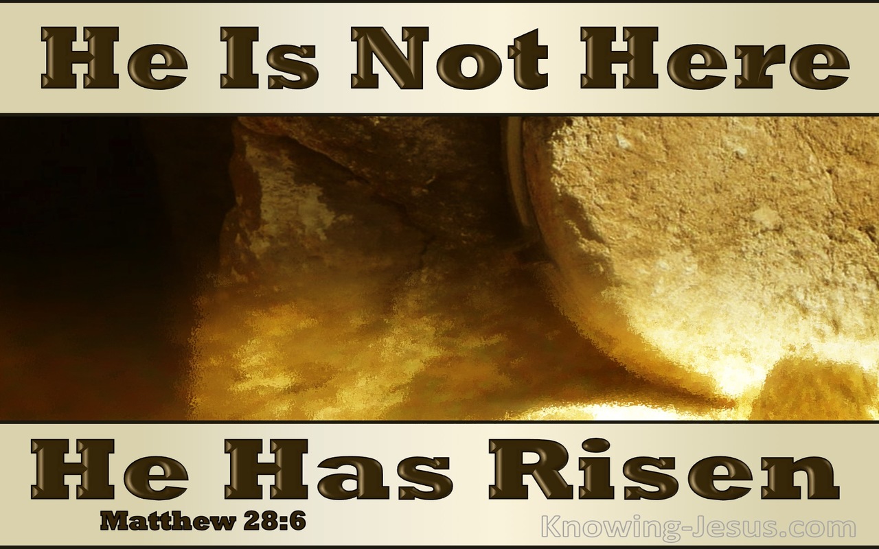 Matthew 28:6 He Is Not Here He Is Risen (beige)